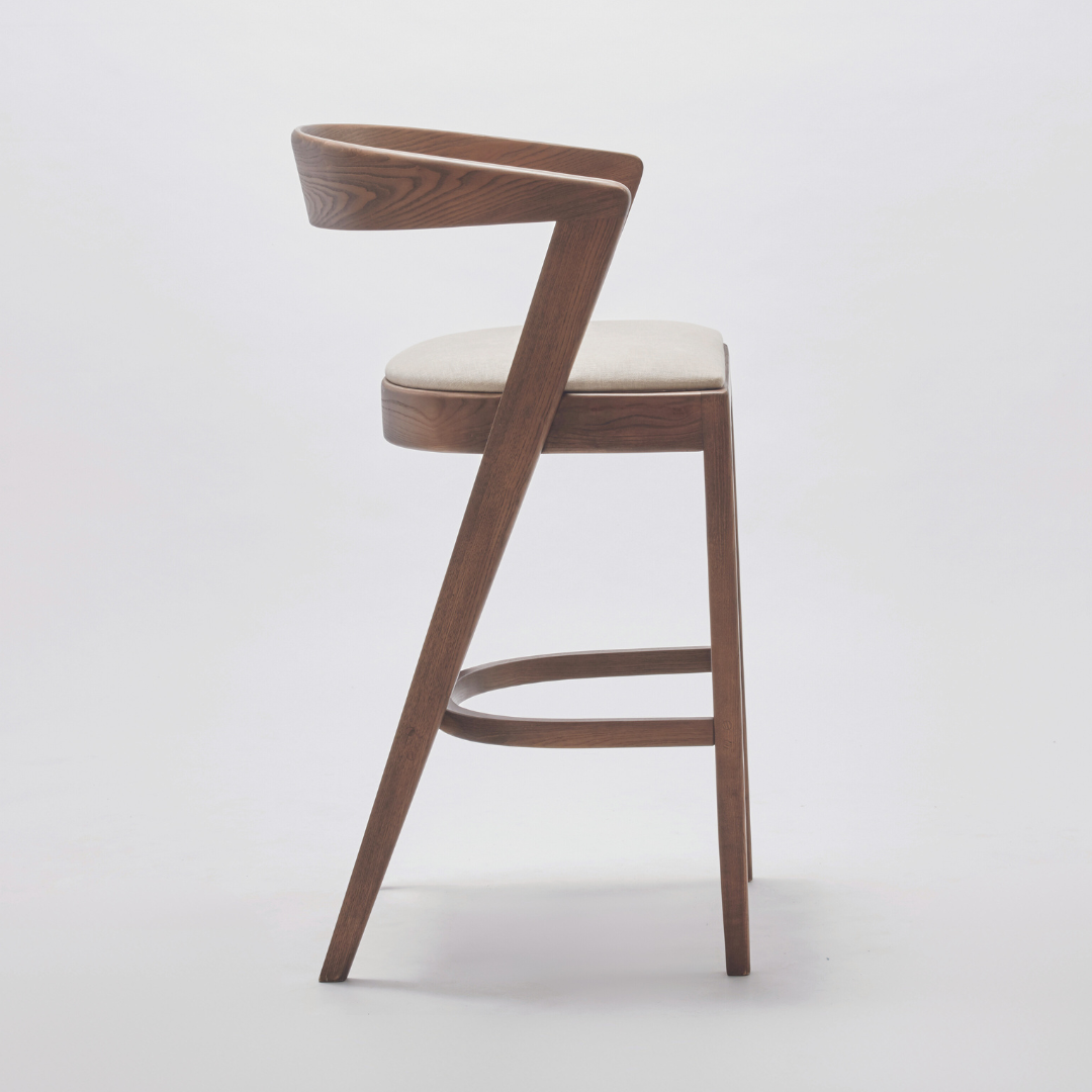 KARIBA BAR STOOL IN DARK BROWN ASH WOOD