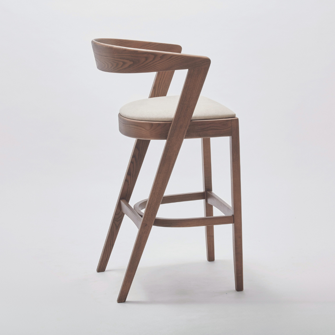 KARIBA BAR STOOL IN DARK BROWN ASH WOOD