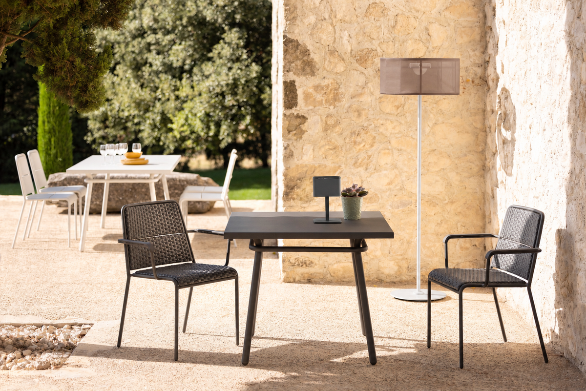 A600 DINING TABLE IN CHARCOAL - 90X90