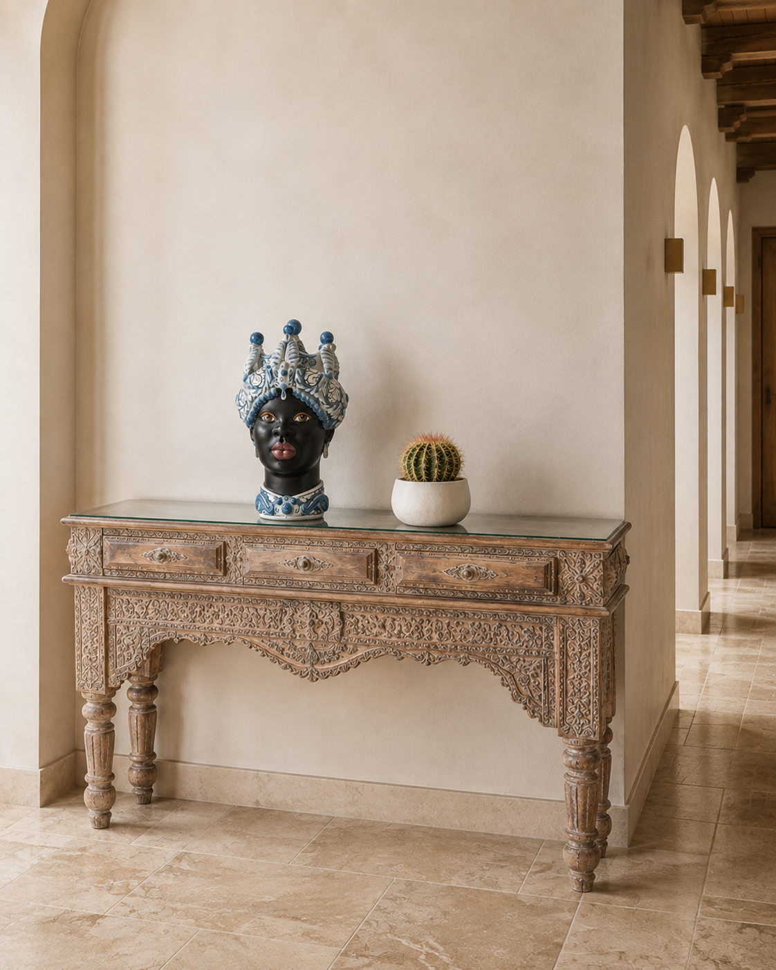 ANKARA CONSOLE IN TEAK WOOD