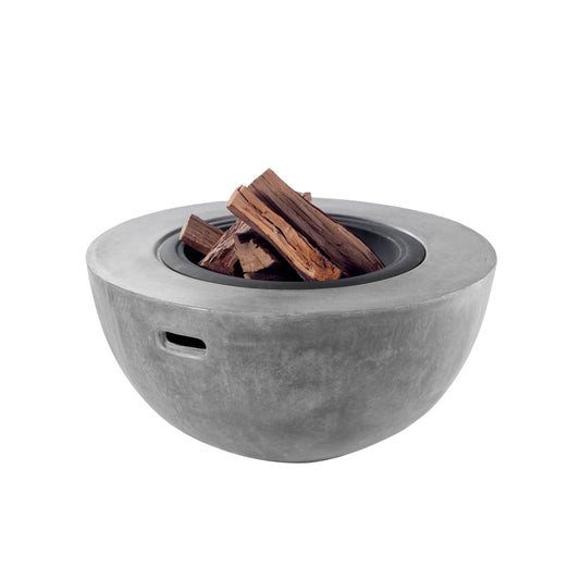 HALF SPHERE FIRE PIT RESIN BASE & METAL BOWL