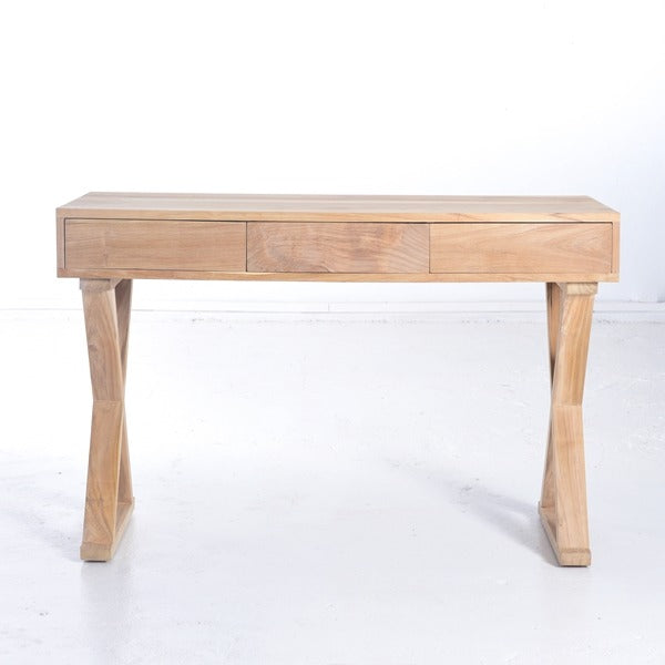 CHELSEA- TEAK DESK WITH 3 DRAWERS-
