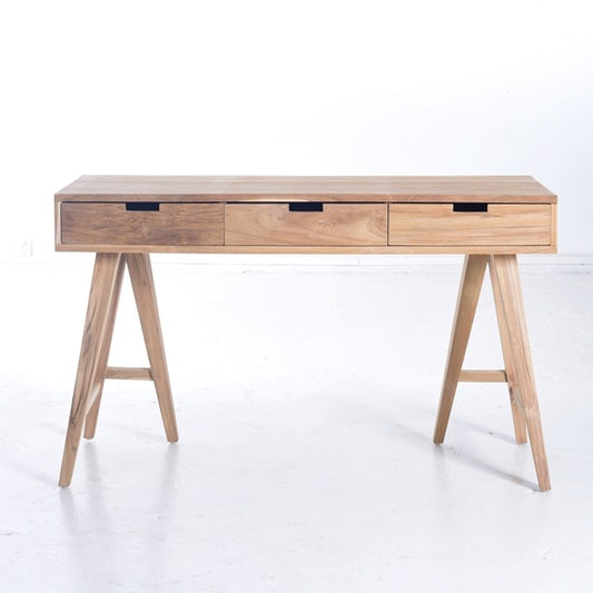 CHELSEA TEAK DESK WITH 3 DRAWERS