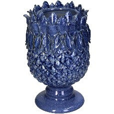 VASE STONEWARE BLUE DIA 14x22cm