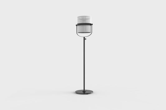 LA LAMPE PARIS ALU CHARC WHITE SHADE