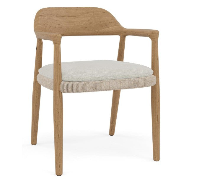 YIKO DINING ARMCHAIR INCL SEAT CUSHION IN SALTY WHITE