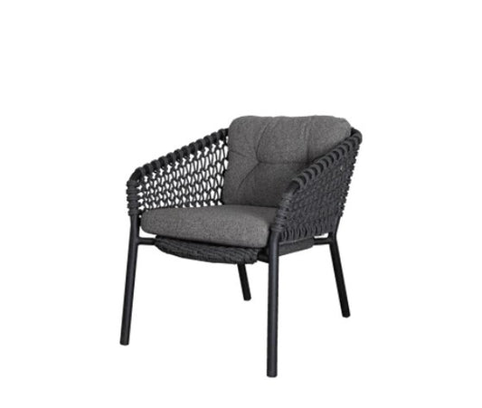 OCEAN CHAIR DARK GREY ROPE INCL CUSHIONS
