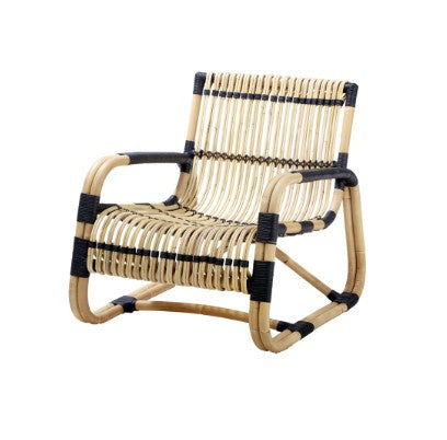 CURVE LOUNGE CHAIR NATURAL WITH BLACK BINDINGS