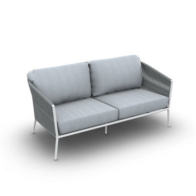 FORTUNA SOFA 2S ALU WHITE MAT GREY ROPE EXCL CUSHIONS