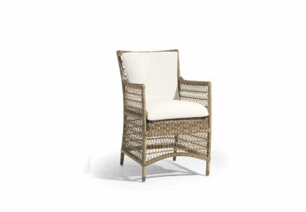 MALIBU DINING A/CHAIR WITH WICKER WITH SEAT & BACK CUSH
