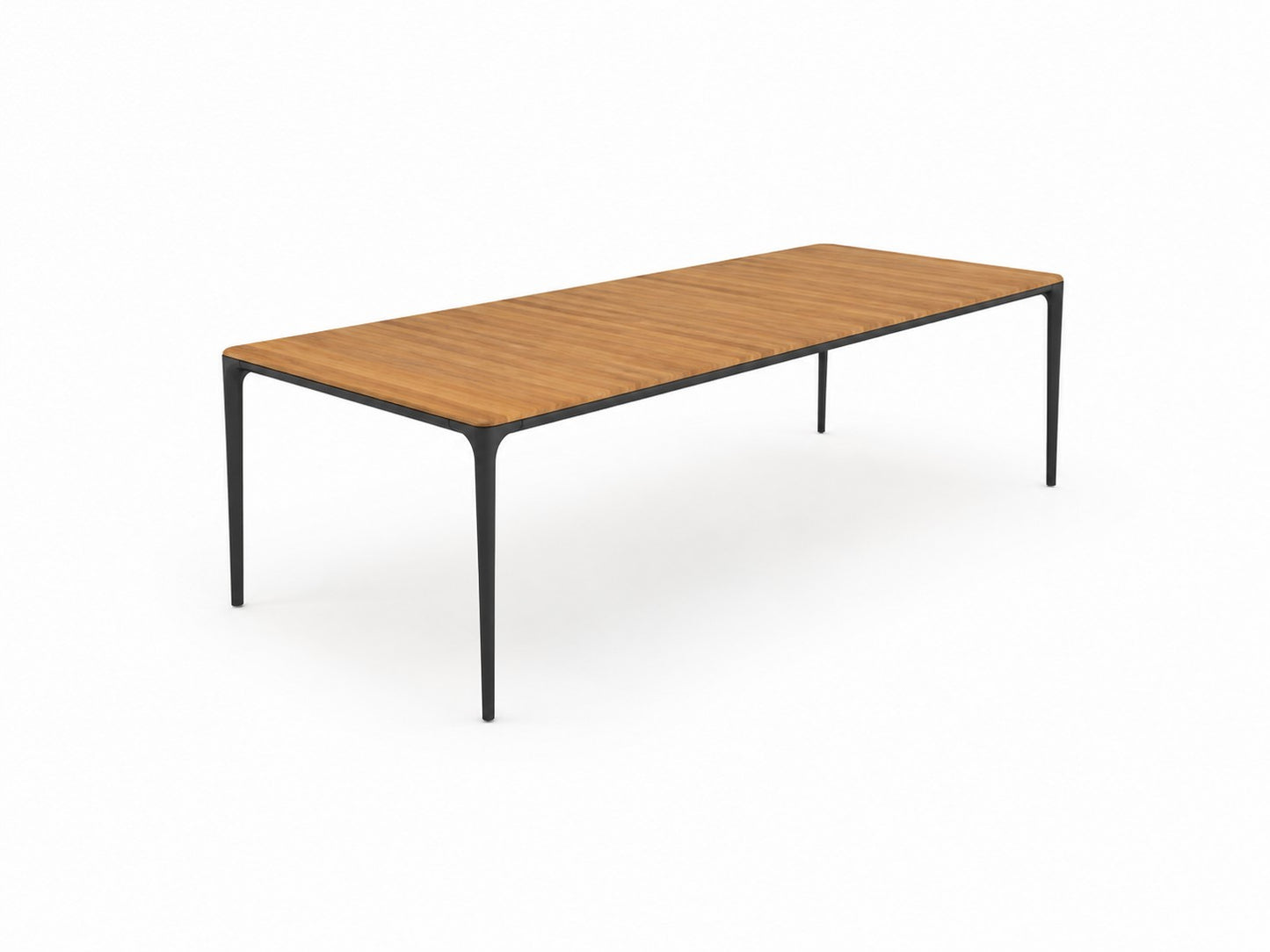 AXELA DINING TABLE IN CHARCOAL WITH TEAK TOP