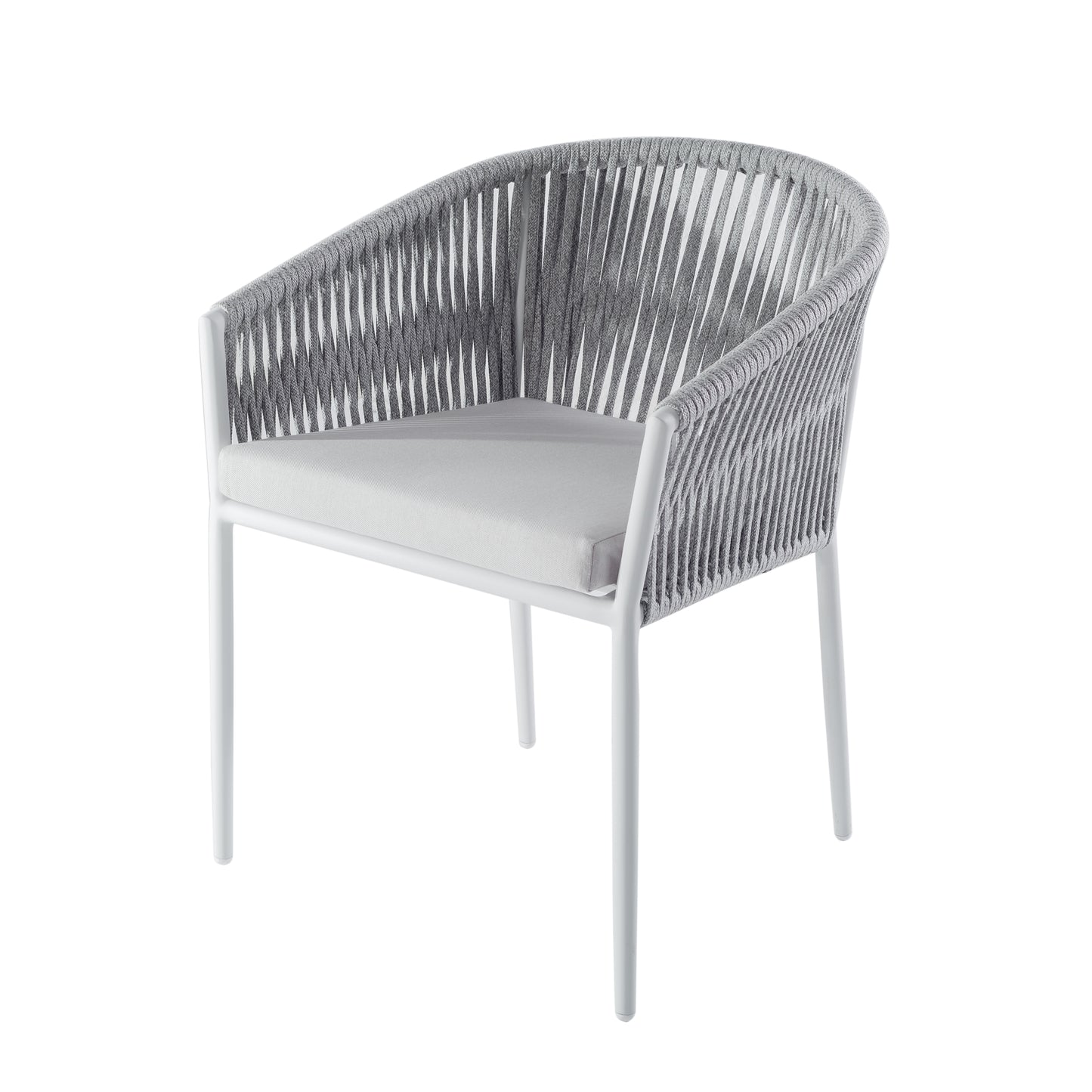 FORTUNA ARMCHAIR IN ALU WHITE GREY ROPE - EXCL CUSHIONS
