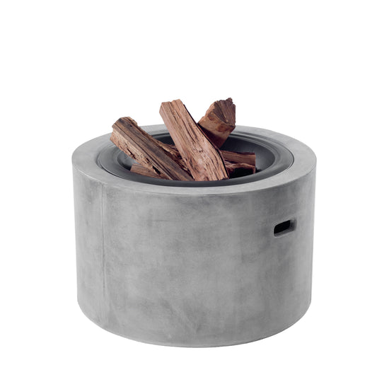 BARRONE ROUND FIRE PIT  W/CEMENT & METAL BOWL - DIA 65X40CM