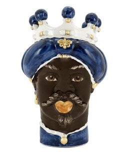 VASE MORO MAN MEDIUM DARK BLUE H42