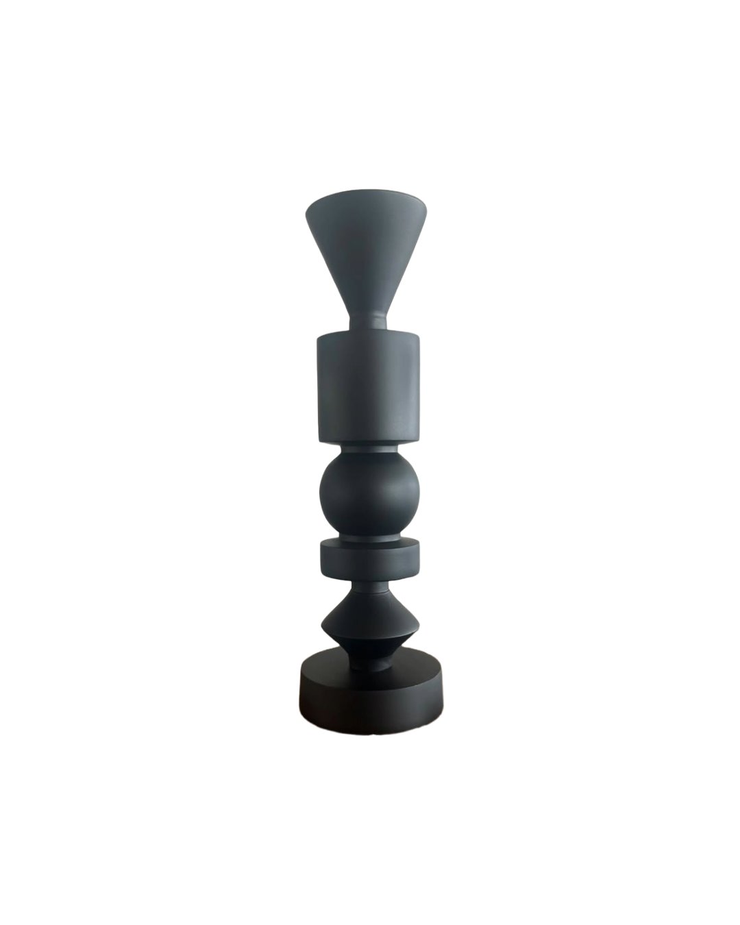 MATTE BLACK CANDLESTICK – H37 CM