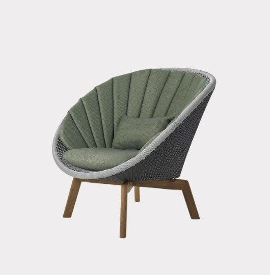PEACOCK LOUNGE CHAIR INCL CUSHION SETS NATTE DARK GREEN
