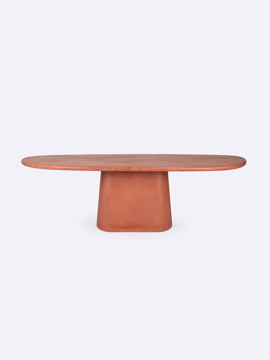ZURI DINING TABLE IN MORTEX TERRACOTTA - DIM: 240x110x77CM