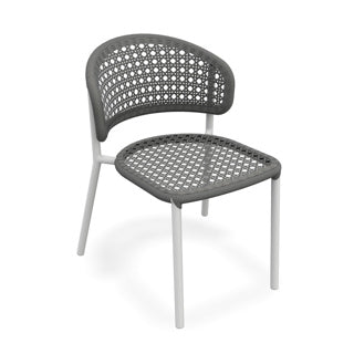 BUTTERFLY CHAIR ALU WHITE LT GREY ROPE