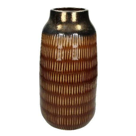 VASE CERAMIC BROWN 24 X 24 X 36 CM