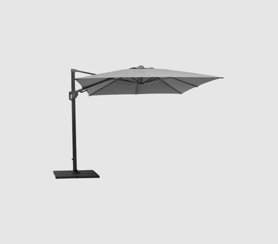 ALU UMBRELLA LED WITH STEEL BASE & GRANITE SLABS