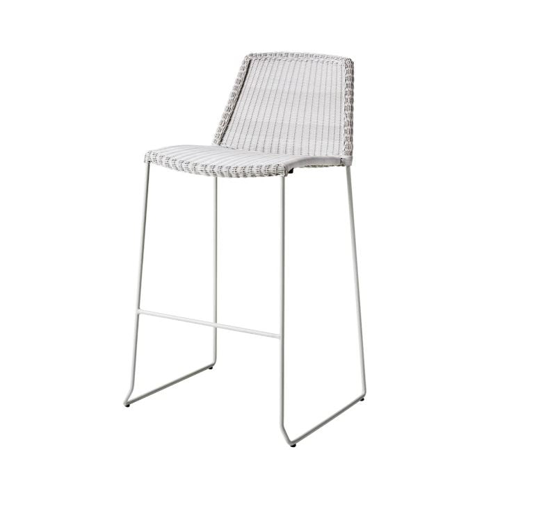 BREEZE BAR CHAIR, STACKABLE WHITE GREY