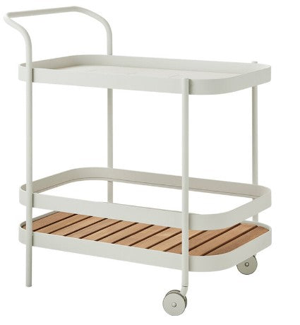 ROLL BAR TROLLEY w TEAK TABLE TOP
