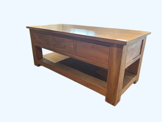 CAMILLE- TV CABINET WITH 3DRAWERS & 1 SHELF IN TEAKWOOD