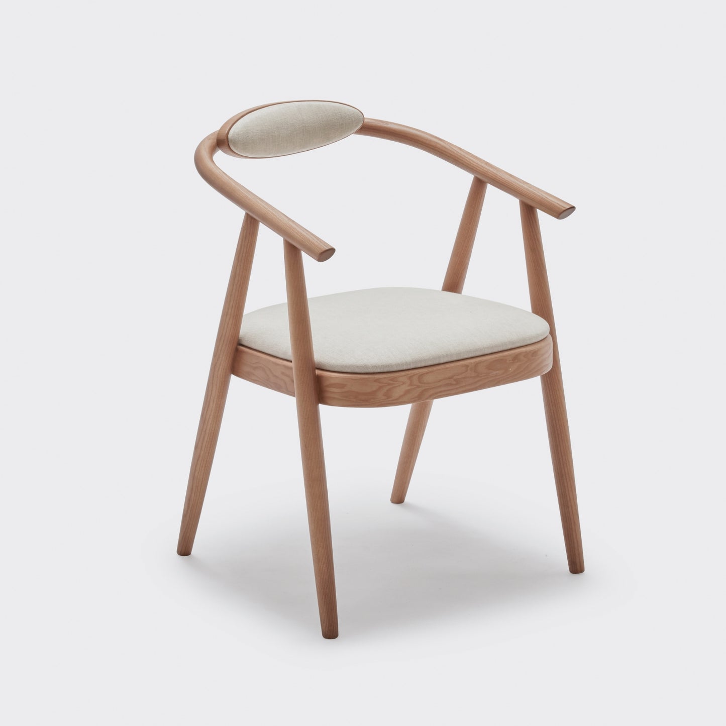 FLYNN CHAIR IN TAUPE ASH WOOD WITH UPHOLSTERED SEAT IN PROPOSITION APPROACH 08 PEARL