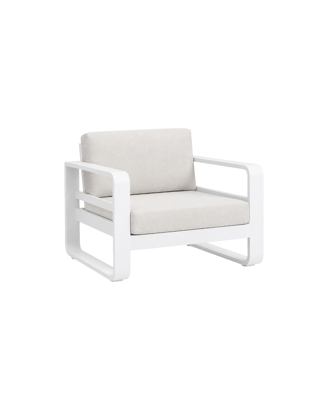 RENO 1 SEATER IN WHITE ALUMINIUM