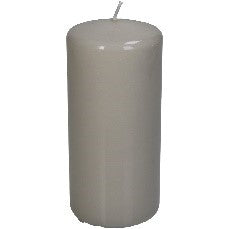 CANDLE GLOSSY IVORY 7x7x15cm