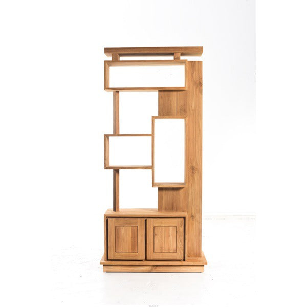 ZIGZAGER BOOKCASE WITH 2 DOORS IN TEAK WOOD