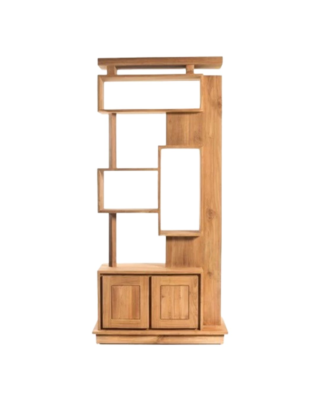 ZIGZAGER BOOKCASE WITH 2 DOORS IN TEAK WOOD