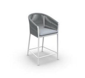 FORTUNA BARSTOOL ALU WHITE, GREY ROPE EXCL CUSHION