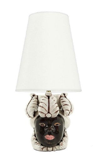 TABLE LAMP MORO LADY SMALL IN DARK BROWN/WHITE-H43cm
