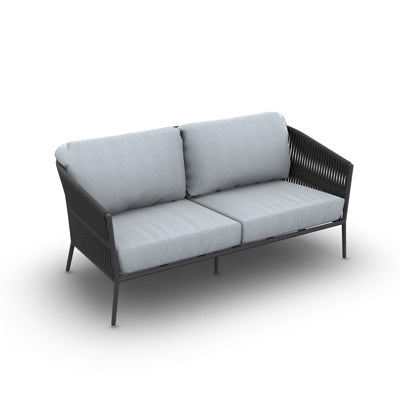 FORTUNA SOFA 2S ALU CHARCOAL, BLACK ROPE, INCL CUSHIONS