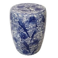 POUF BLUE DIA 23x40cm