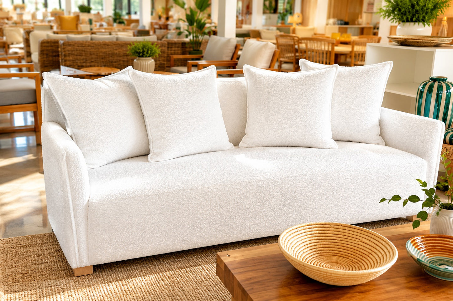 SOFA IN FABRICS DIM: 224X100X84 CM H
