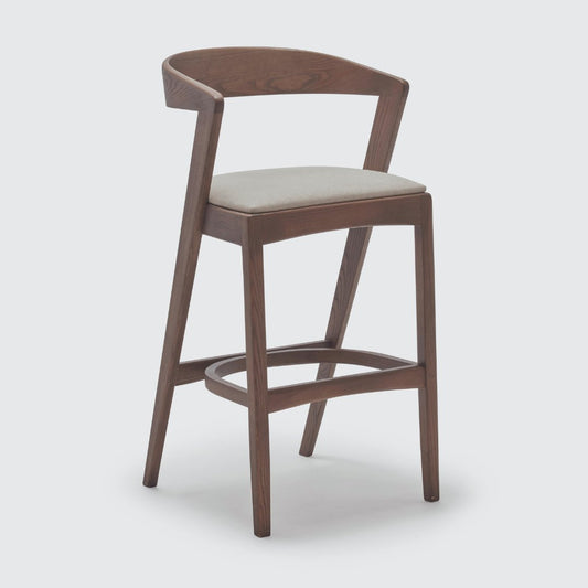 KARIBA BAR STOOL IN DARK BROWN ASH WOOD