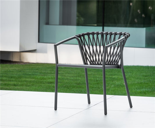 KAPRA ARM CHAIR ALU  CHARCOAL INCL CUSHION