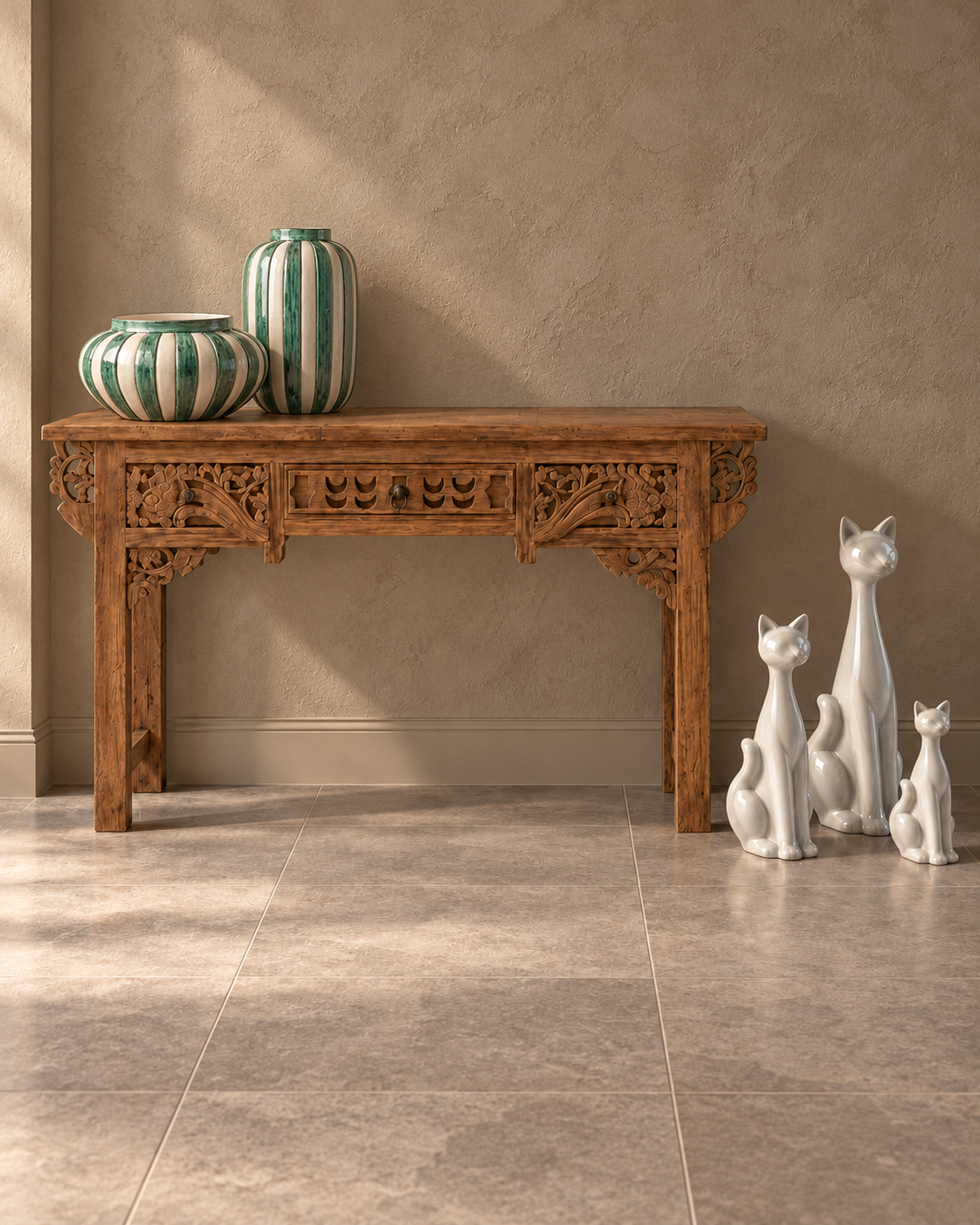 VASE VRIDE LARGE IN WHITE AND RAMINO