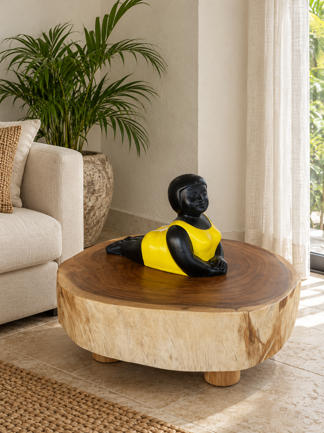 BLACK & YELLOW LADY STATUE