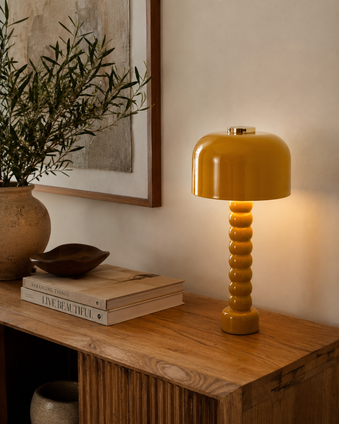 TABLE LAMP IRON MUSTARD