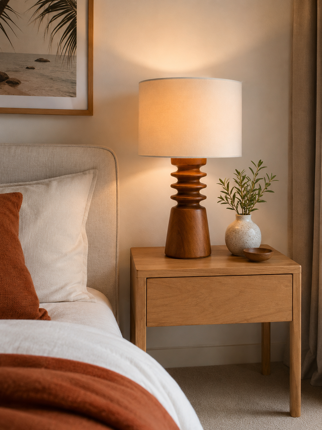 BEDSIDE LAMP CYLINDRIC SHADE