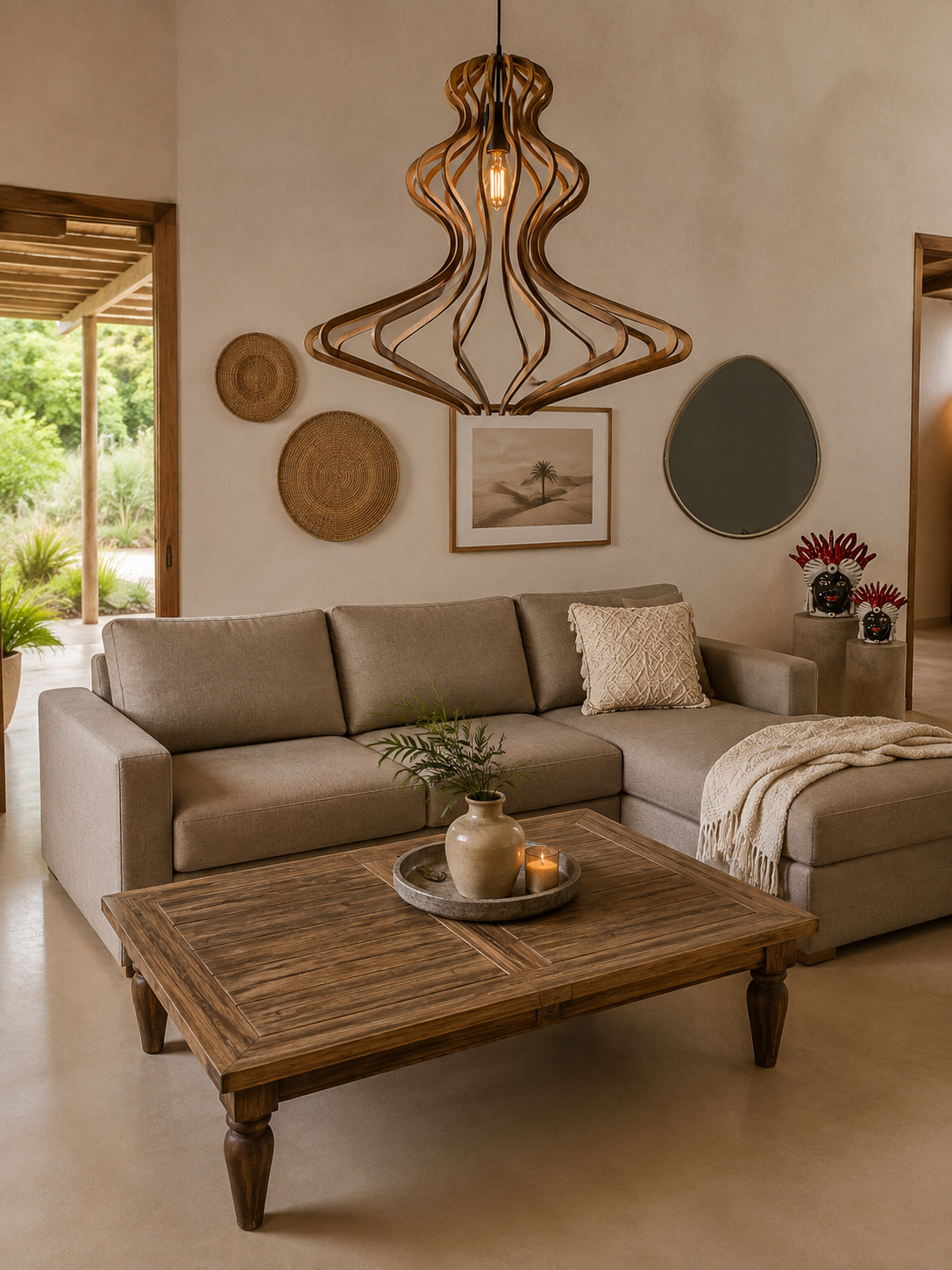 COFFEE TABLE IN RECYCLED TEAK WOOD