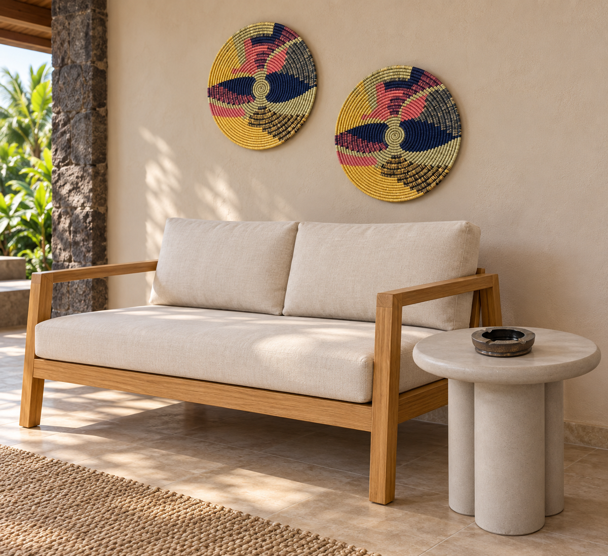 OLBIA SIDE TABLE IN WEATHERED CEMENT