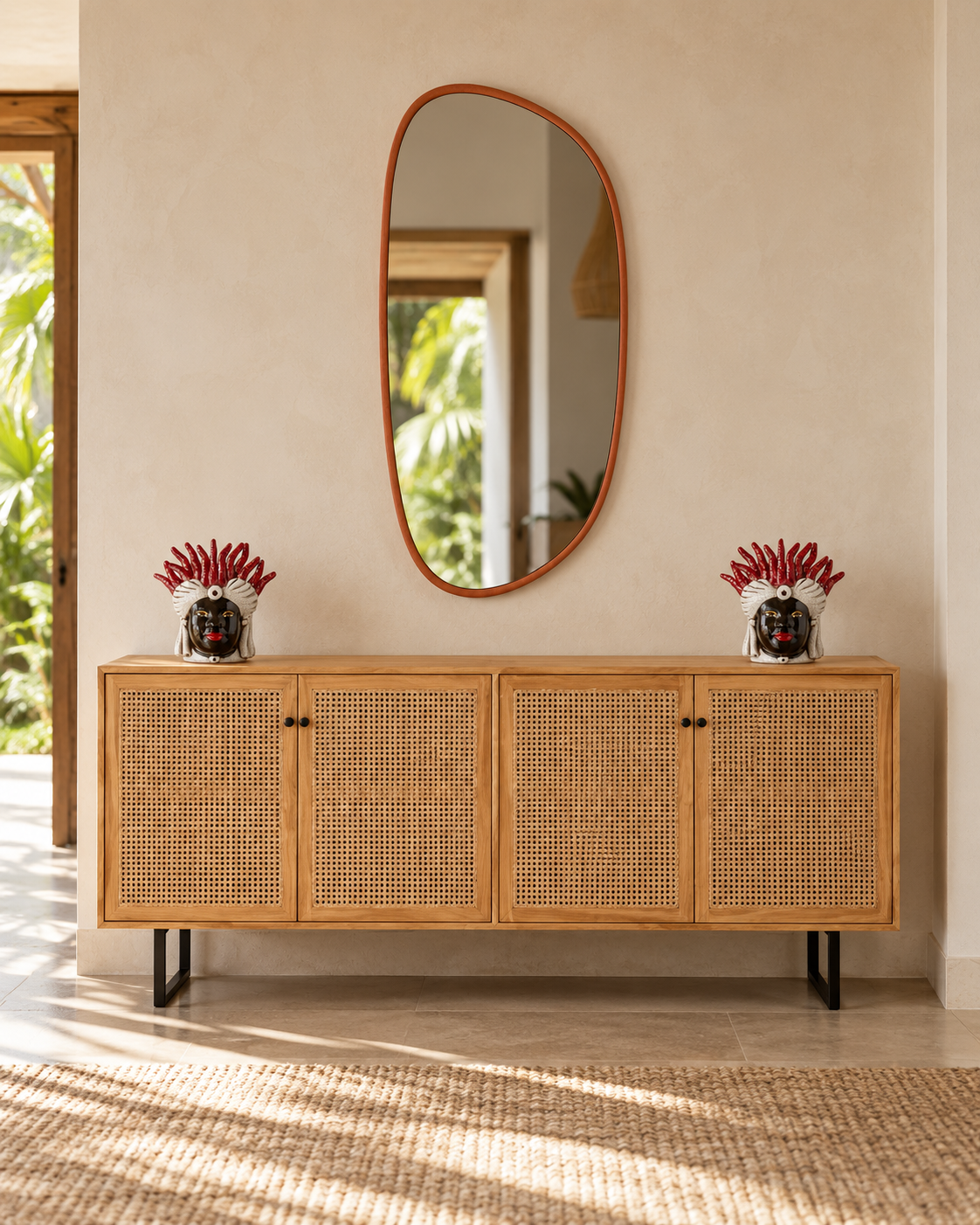 GUSA MIRROR OVAL FREEFORM TERRACOTTA