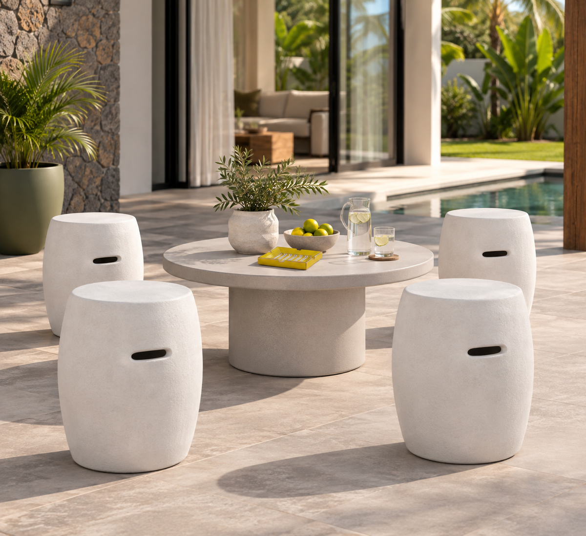 SABAH STOOL IN WHITE