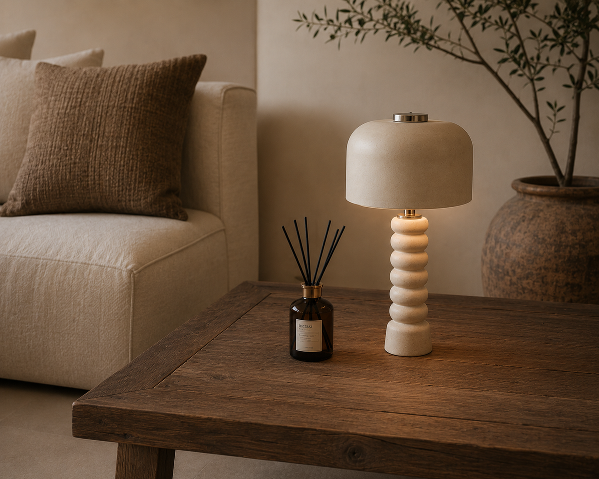TABLE LAMP IRON BEIGE