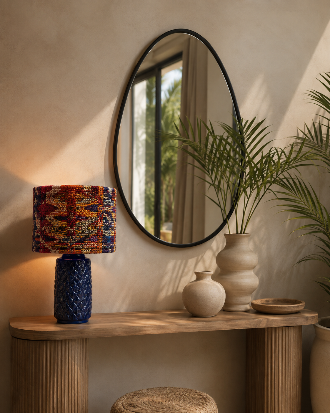 BLUE IRON TABLE LAMP