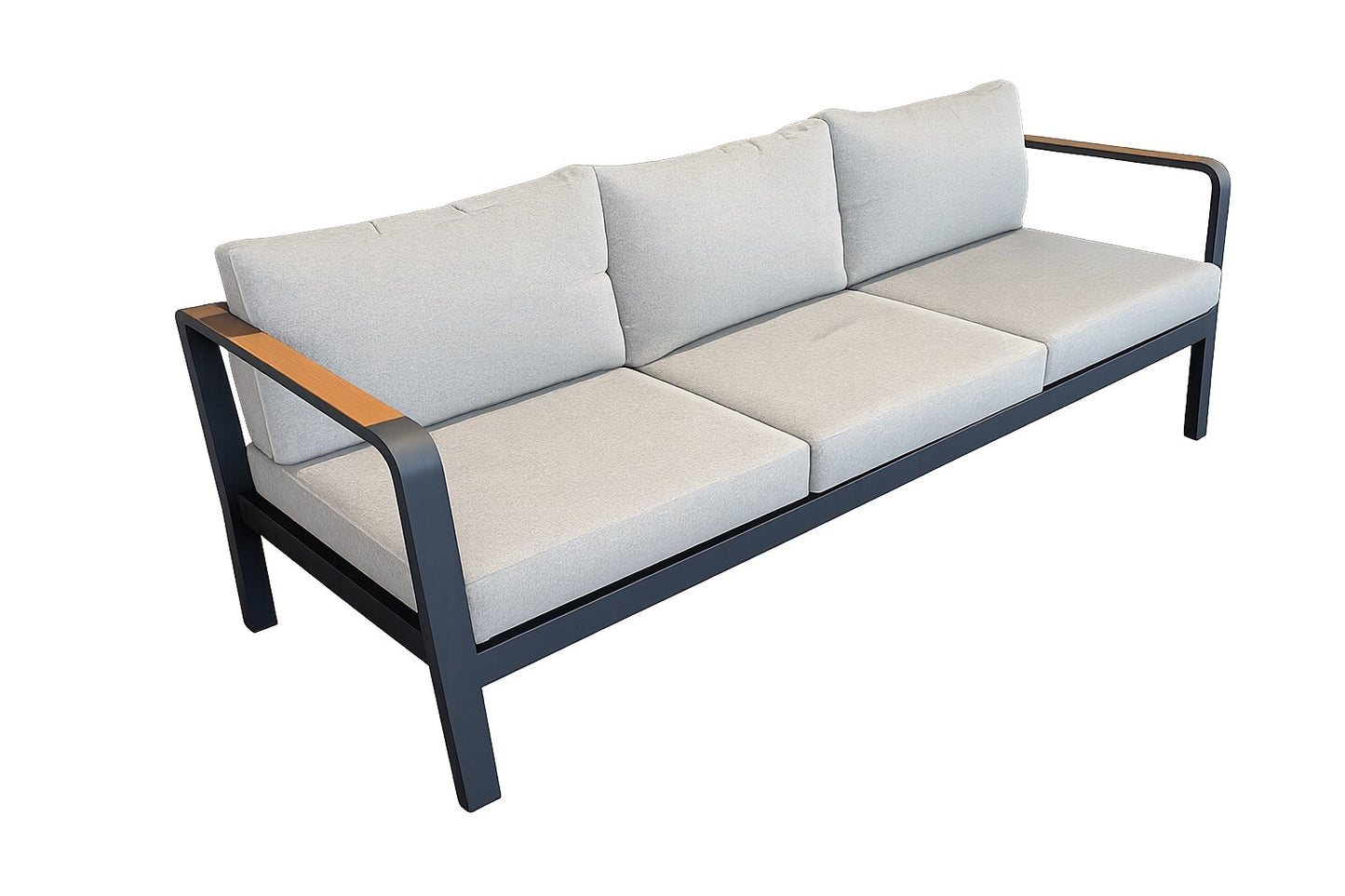 TOPAZ 3ST SOFA CHARCOAL MATT WITH COOKIE CUSHIONS
